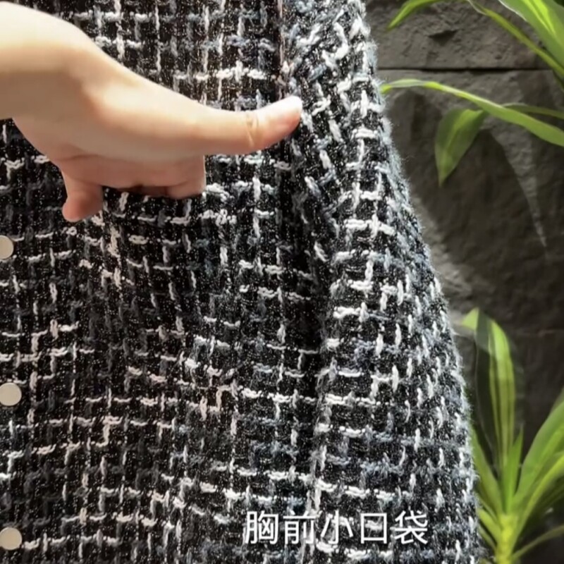 春秋男士新款编织棉线小香风翻领夹克外套男女款休闲百搭保暖上衣