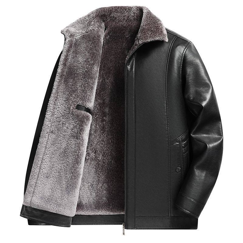 专柜正品海宁皮毛一体中年男士冬季新款皮草男皮衣加绒加厚皮外套,淘宝优惠券,粉丝福利购,淘宝优惠卷