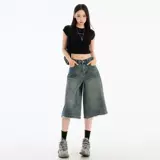 Ретро джинсовая юбка, шорты, летние штаны, подходит для подростков, оверсайз, свободный прямой крой