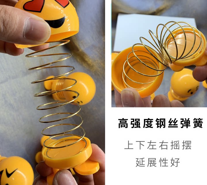 车载表情包网红款汽车摆件车内弹簧摇头公仔搞笑创意车饰装饰