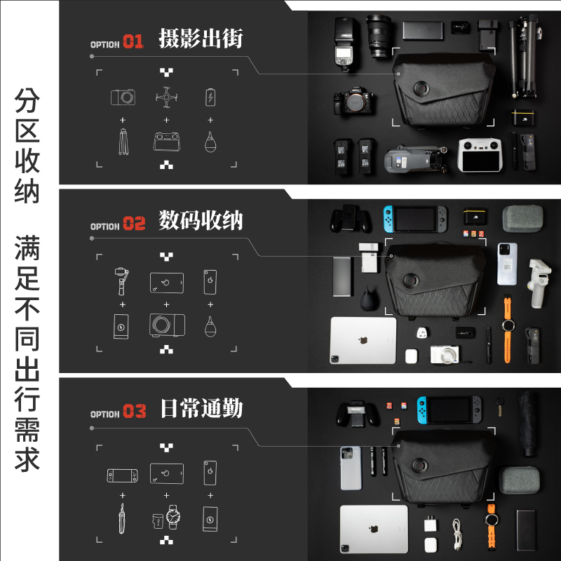 VSGO微高黑鹞专业单肩摄影斜挎包微单反相机摄影包数码相机无人机 - 图2