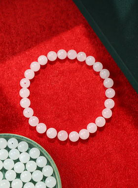 正品和田玉白玉圆珠羊脂玉