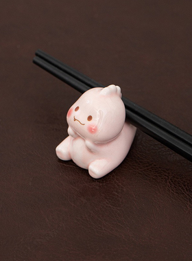 创意可爱小恐龙萌宠陶瓷筷子架桌面车载小摆件生日礼物