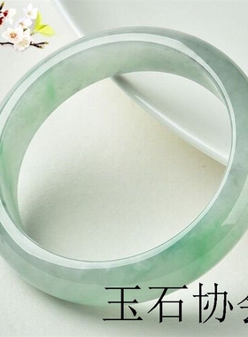 玉手镯高端翡翠手镯女款缅甸玉冰种浅绿飘花绿色翡翠玉镯女士手镯