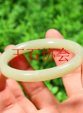 新疆和田玉若羌黄口料精品黄玉手镯胖圆条少女款玉石镯子饰品处理