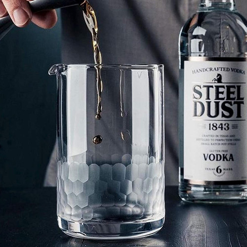 BARSOUL无铅水晶人工吹制纯手工刻花蜂巢锻造调酒搅拌杯调酒 - 图1