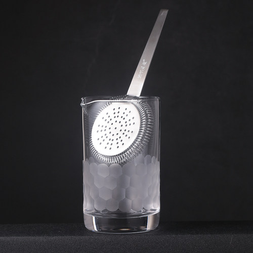 BARSOUL无铅水晶人工吹制纯手工刻花蜂巢锻造调酒搅拌杯调酒 - 图0