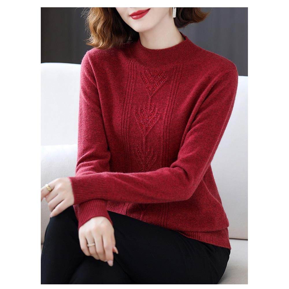 洋气纯色羊绒衫毛衣女妈妈加厚毛衣秋冬大码中年女士针织打底衫,淘宝优惠券,粉丝福利购,淘宝优惠卷