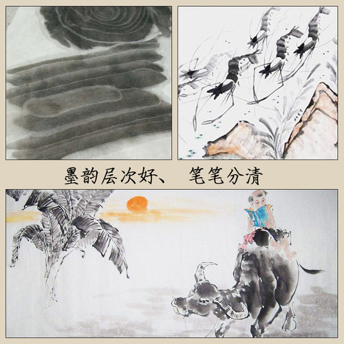 檀溪宣纸书法专用纸宣纸国画专用特净加厚生宣檀皮创作三尺四尺对开A级六尺八尺半生半熟宣纸考级书法作品纸 - 图2