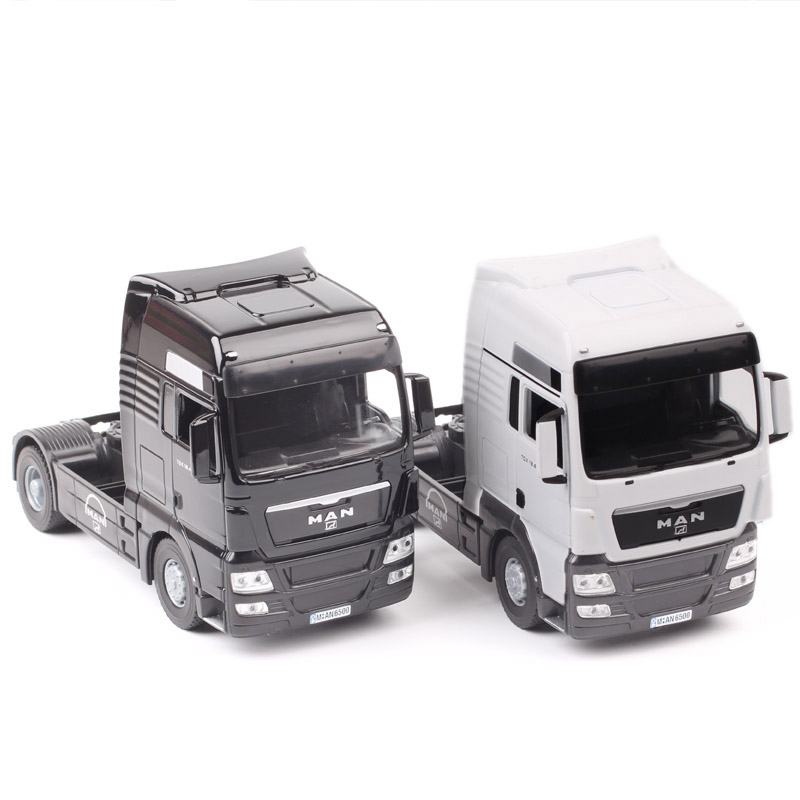 1:43俊基曼恩Man TGX 18卡车头货柜车拖头牵引车仿真汽车模型开门-图3