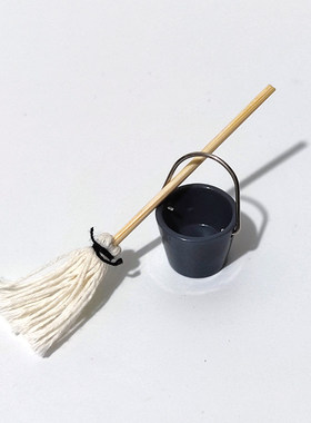 仿真微缩迷你扫把拖把模型小摆件微景观扫帚畚斗diy装饰沙盘道具