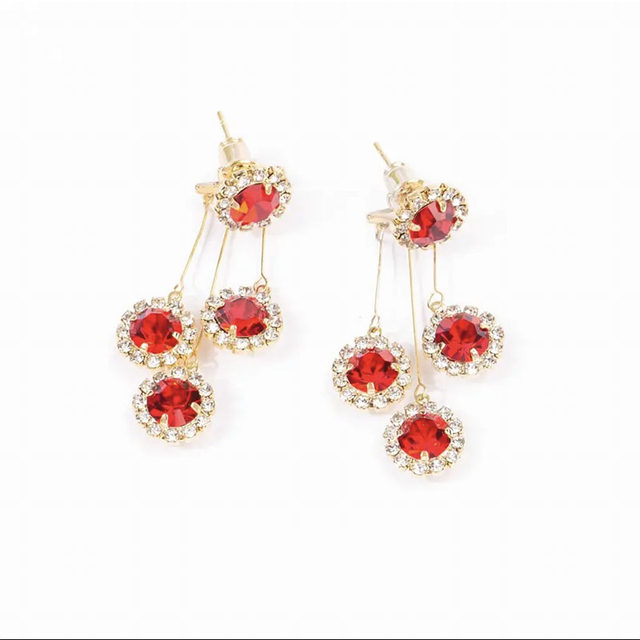 Other Japanese and Korean silver needle women's rhinestone style earrings