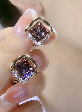 银针甜美水晶女精致百搭耳钉耳环
