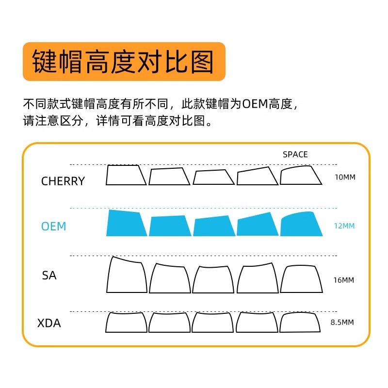 TOGAR布丁台阶二色OEM高度个性彩虹色耐磨键帽适配87108机械键盘 - 图1