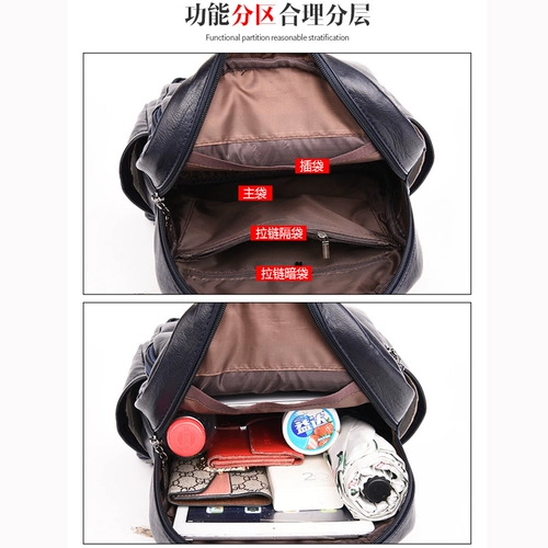 Рюкзак, универсальная вместительная и большая кожаная сумка через плечо, из натуральной кожи, коллекция 2022, в корейском стиле, в западном стиле, популярно в интернете