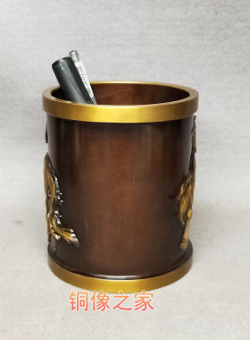 黄铜立体浮雕骏马学生工艺品包邮