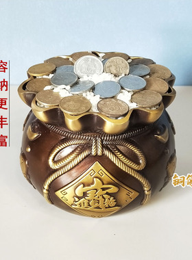黄铜做旧招财进宝福禄钱袋子摆件家居客厅茶几卧室中式礼品工艺品