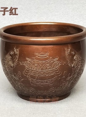 黄铜水缸客厅卧室桌面工艺品包邮