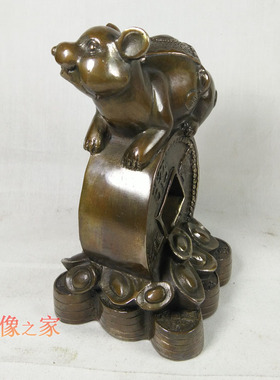 纯铜仿古风老鼠摆件包邮