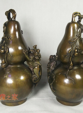 葫芦貔貅金蟾招财工艺品风水铜器