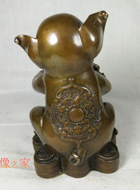摆件纯铜仿古风发财猪