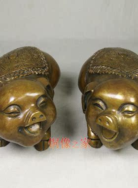 吉祥黄铜仿古风招财进宝生肖猪