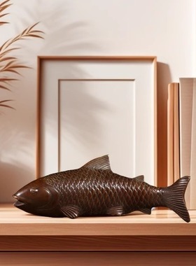 纯铜金龙鱼摆件年年有鱼聚宝盆