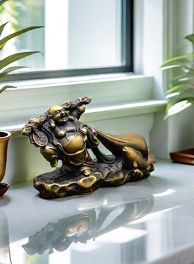 华擎黄铜弥勒佛复古桌面摆件