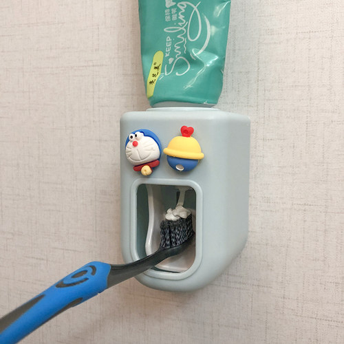 儿童卡通可爱创意挤牙膏器神器壁挂式粘贴免打孔牙膏挤压器置物架 - 图2