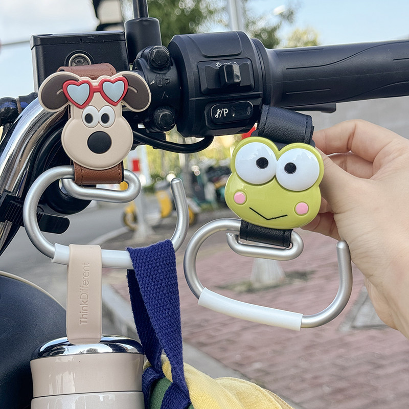 Electric car stroller hook lock storage device