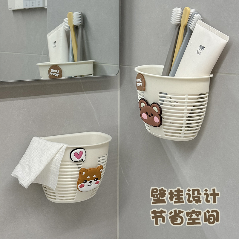 厨房葱姜蒜调料免打孔置物架收纳篮墙上壁挂式收纳筐收纳盒多功能 - 图3