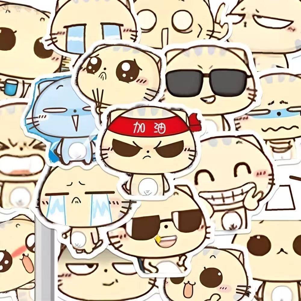 206张卡通可爱cc猫搞怪贴纸diy手机壳手账装饰呆萌表情防水粘贴画,淘宝优惠券,粉丝福利购,淘宝优惠卷