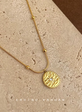 复古vintage小众百搭法式镀18K真金高保色叠戴款式锁骨链气质项链