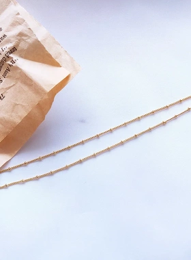 简约唯美14K真金项链锁骨链韩版韩国小饰品秀气时尚颈链