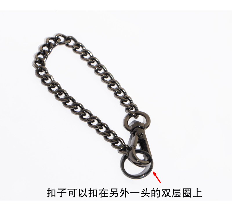 DIY6mm包挂饰链配件挂件金属扣浅金双层圈布偶玩具链条毛球配链,淘宝优惠券,粉丝福利购,淘宝优惠卷