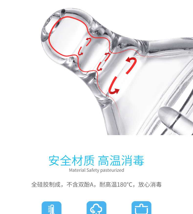 适配爱得利宝宝硅胶标准口径奶嘴SML+孔婴儿奶瓶奶嘴标口贝亲小口,淘宝优惠券,粉丝福利购,淘宝优惠卷