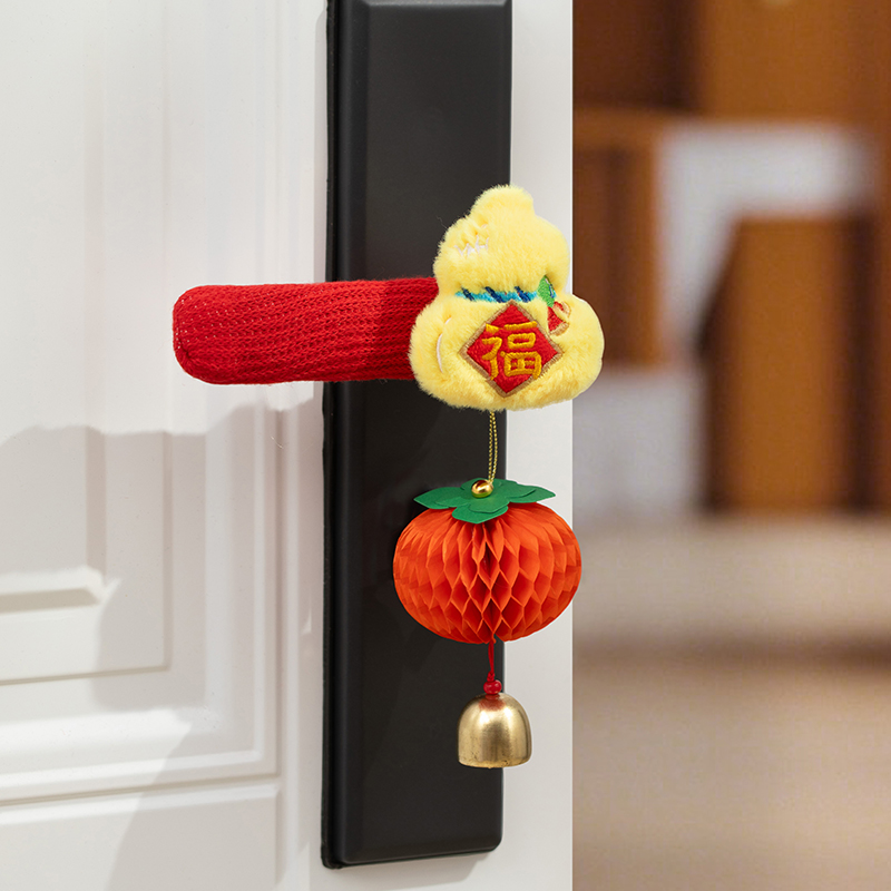 门把手保护套防静电新年装饰入户门保暖套马年可爱冬天防冻手把套 - 图1
