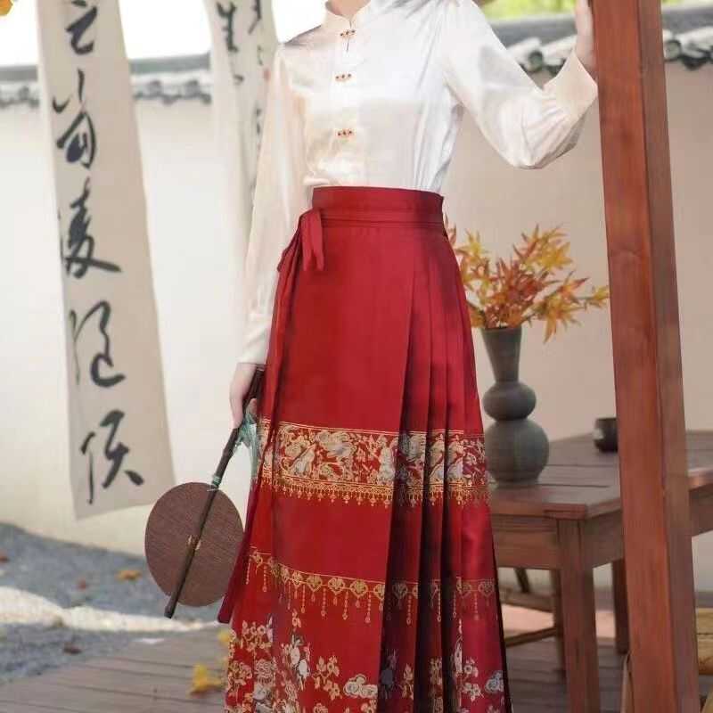 明制汉服女高端大气马面裙敬酒服结婚订婚礼服中式婚服中国风套装