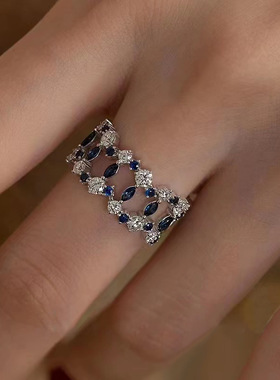 镂空高级感戒指女ins风简约小清新食指戒网红礼物tiktok直播