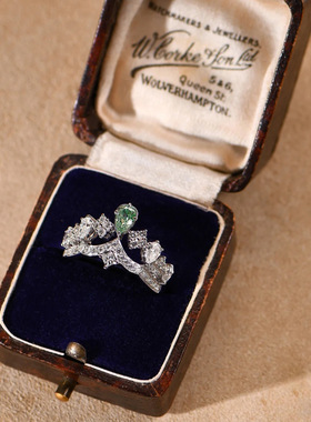 彩宝宝石高级感浅绿宝石戒指女开口ins轻奢气质百搭高贵调节指环