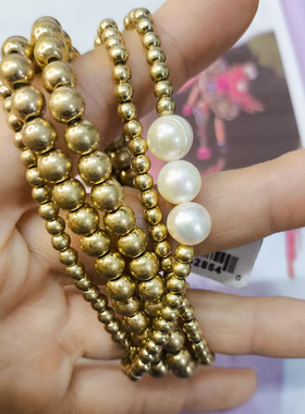 哑光金色弹力手链套装