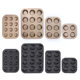 12 baking molds with round non-stick baking pan
