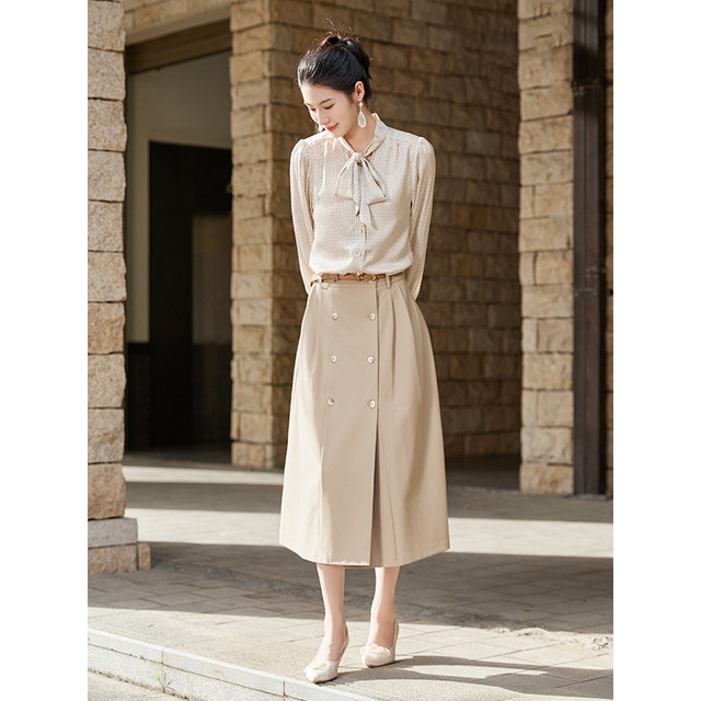 Stubborn new college style bow collar polka dot long-sleeved shirt for women 30733CS08278