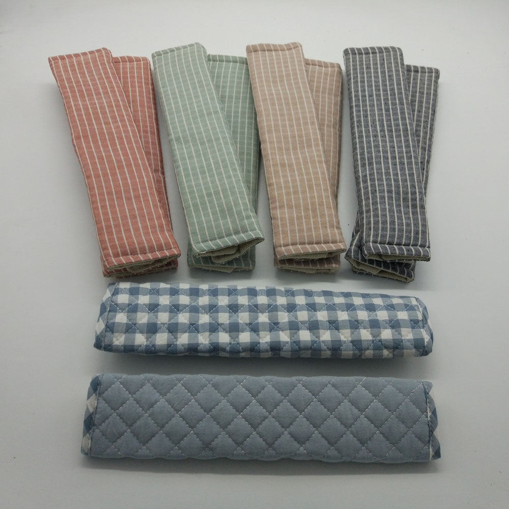 日式纯棉条纹安全肩带套 素色全棉格子护肩套 汽车安全带套 1对价,淘宝优惠券,粉丝福利购,淘宝优惠卷