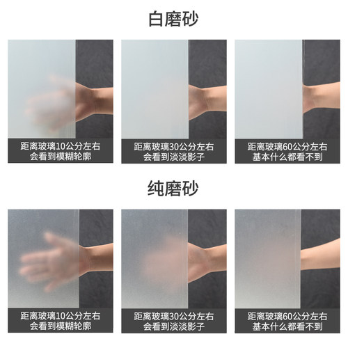 摩西饰家免胶玻璃贴纸透光不透明卫生间办公室窗户防走光磨砂贴膜 - 图1