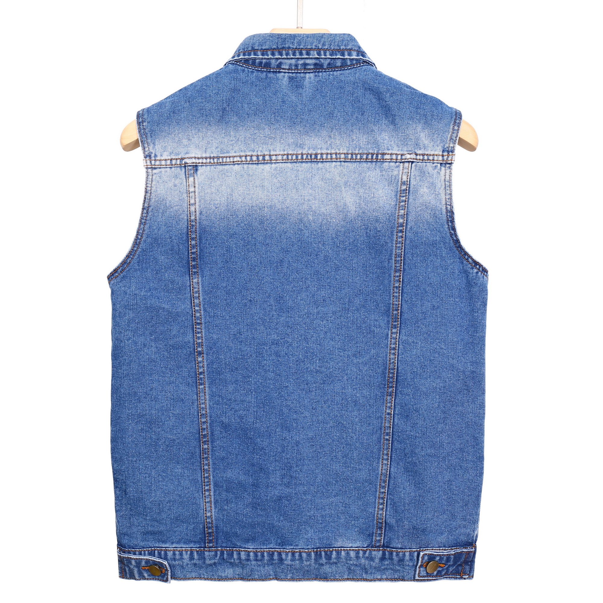 春夏新款牛仔夹克男翻领多口袋男式坎肩马甲休闲男士背心修身外套,淘宝优惠券,粉丝福利购,淘宝优惠卷