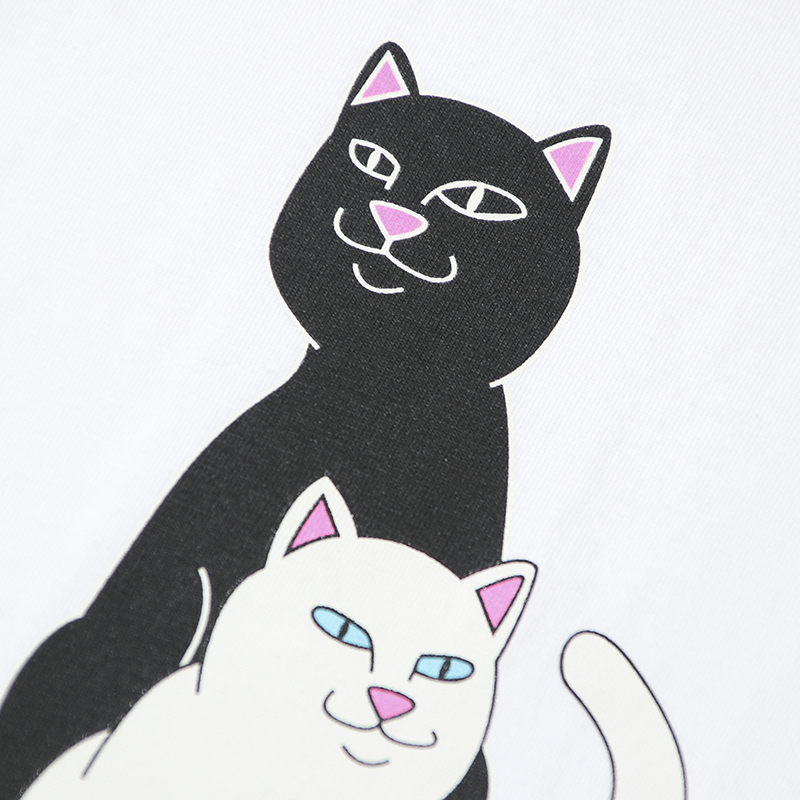 美国潮牌RIPNDIP贱猫中指猫纯棉T恤短袖KEEP THE CATS男女情侣款-图1