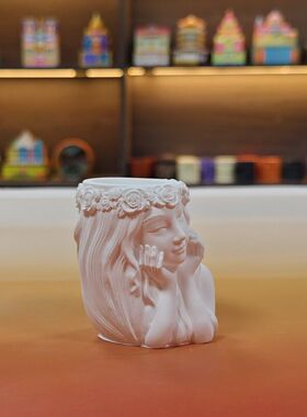 乐信花漾梦颜香薰蜡烛石膏空杯花盆栽笔筒扩香容器皿创意摆件ins