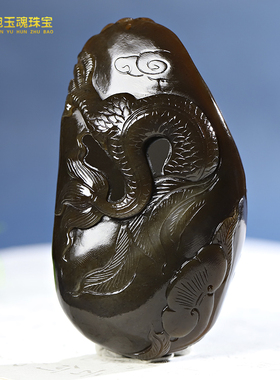 宛玉魂和田玉全糖料生肖龙手把件