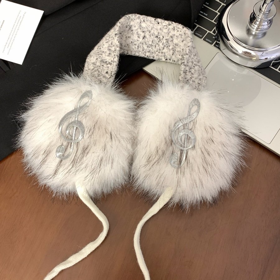 日系音符毛绒耳罩女韩版防寒保暖耳捂子时尚耳暖ins小众绑带耳套,淘宝优惠券,粉丝福利购,淘宝优惠卷